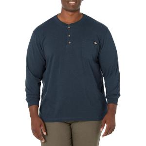 Dickies Mens Big-Tall Long-Sleeve Heavyweight Henley(Dark Navy)