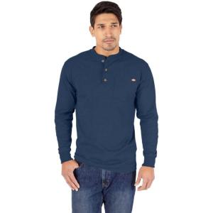 Dickies Mens Big-Tall Long-Sleeve Heavyweight Henley(Dark Navy Heather)