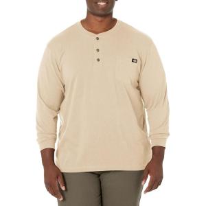 Dickies Mens Big-Tall Long-Sleeve Heavyweight Henley(Desert Sand)