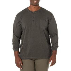 Dickies Mens Big-Tall Long-Sleeve Heavyweight Henley(White)