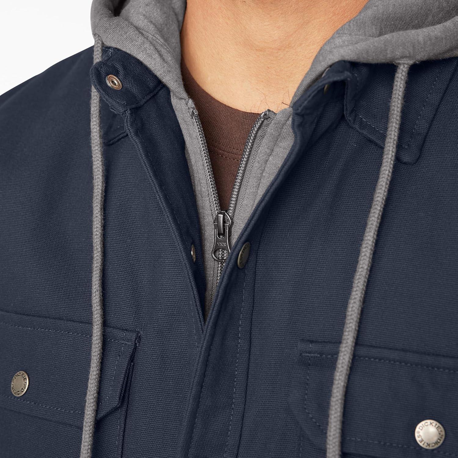 image:imageDickies mens Fleece Hooded Duck Shirt Jacket With HydroshieldDark Navy