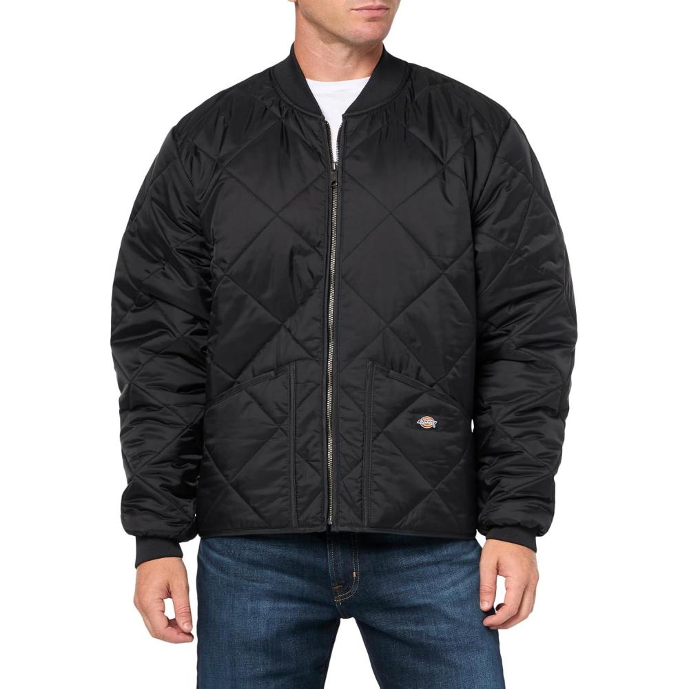 image:imageDickies Mens Water Resistant Diamond Quilted Nylon JacketBlack