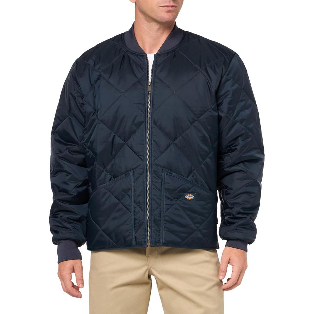 image:imageDickies Mens Water Resistant Diamond Quilted Nylon JacketDark Navy