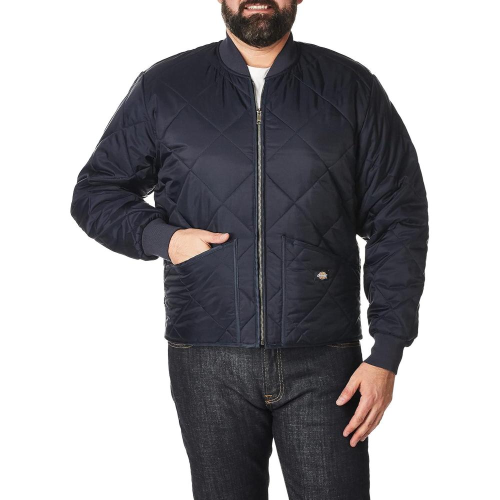 image:imageDickies Mens Water Resistant Diamond Quilted Nylon JacketDark Navy V1