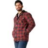 Dickies Men’s Relaxed Fit Icon Hooded Quilted Shirt Jacket(Dark Navy Brick Ombre)
