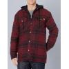 Dickies Men’s Relaxed Fit Icon Hooded Quilted Shirt Jacket(Dark Port/Black Plaid)