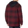 Dickies Men’s Relaxed Fit Icon Hooded Quilted Shirt Jacket(Dark Port/Black Plaid)