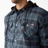 Dickies Men’s Water Repellent Flannel Hooded Shirt Jacket(Dark Navy)