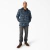 Dickies Men’s Water Repellent Flannel Hooded Shirt Jacket(Dark Navy)