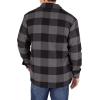 Dickies Men’s Water Repellent Fleece-Lined Flannel Shirt Jacket(Black/Dark Slate Buffalo Plaid)