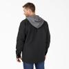 Dickies mens Fleece Hooded Duck Shirt Jacket With Hydroshield(Black)