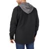 Dickies mens Fleece Hooded Duck Shirt Jacket With Hydroshield(Black)