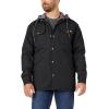 Dickies mens Fleece Hooded Duck Shirt Jacket With Hydroshield(Black)