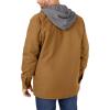 Dickies mens Fleece Hooded Duck Shirt Jacket With Hydroshield(Brown Duck)