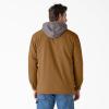 Dickies mens Fleece Hooded Duck Shirt Jacket With Hydroshield(Brown Duck)