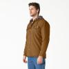 Dickies mens Fleece Hooded Duck Shirt Jacket With Hydroshield(Brown Duck)