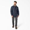 Dickies mens Fleece Hooded Duck Shirt Jacket With Hydroshield(Dark Navy)