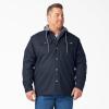 Dickies mens Fleece Hooded Duck Shirt Jacket With Hydroshield(Dark Navy)