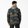 Dickies mens Fleece Hooded Duck Shirt Jacket With Hydroshield(Hunter Green Camo)