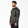 Dickies mens Fleece Hooded Duck Shirt Jacket With Hydroshield(Hunter Green Camo)