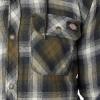 Dickies mens Relaxed Fleece Hooded Flannel Shirt Jacket(Black/Dark Olive/Antique White Ombre)