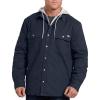 Dickies Men’s Relaxed Fit Icon Hooded Quilted Shirt Jacket(Dark Navy)