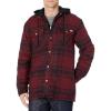 Dickies Men’s Relaxed Fit Icon Hooded Quilted Shirt Jacket(Dark Port/Black Plaid)