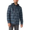 Dickies Men’s Water Repellent Flannel Hooded Shirt Jacket(Dark Navy)