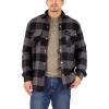 Dickies Men’s Water Repellent Fleece-Lined Flannel Shirt Jacket(Black/Dark Slate Buffalo Plaid)
