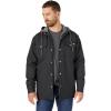 Dickies mens Fleece Hooded Duck Shirt Jacket With Hydroshield(Black)