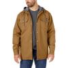 Dickies mens Fleece Hooded Duck Shirt Jacket With Hydroshield(Brown Duck)
