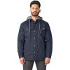 Dickies mens Fleece Hooded Duck Shirt Jacket With Hydroshield(Dark Navy)