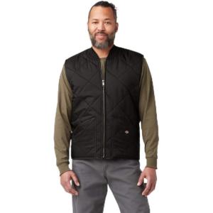 Dickies Men’s Big Diamond Quilted Nylon Vest(Black)