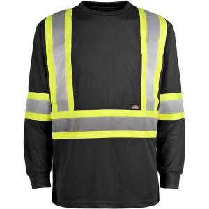 Dickies Workwear High-Visibility Long Sleeve T-shirt, 2XL Black(Black)