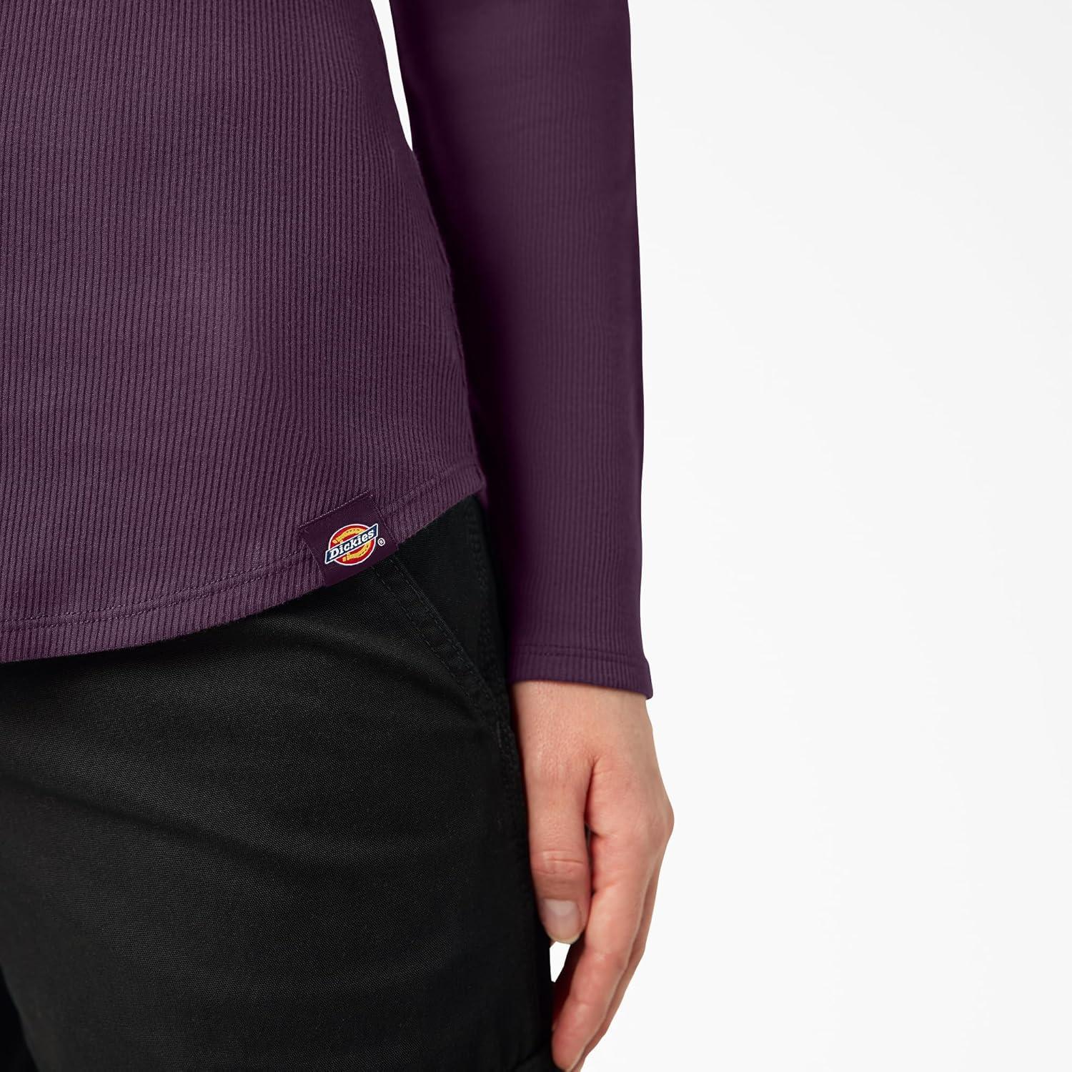 image:imageDickies Womens LongSleeve 3Button Henley ShirtPlum Perfect