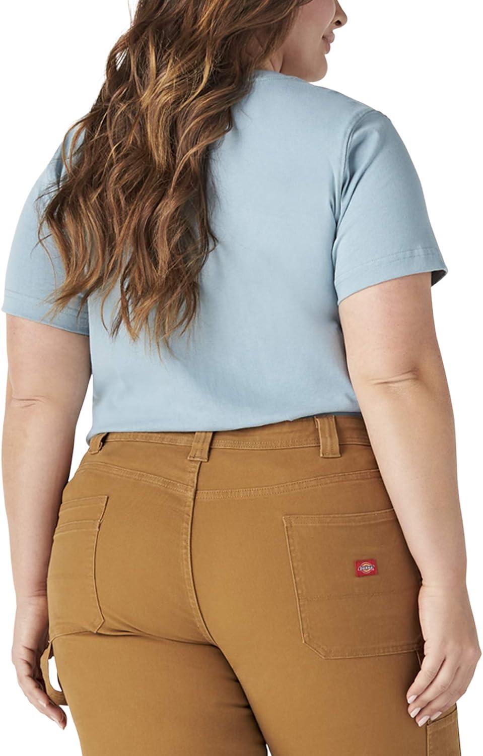 image:imageDickies Womens Plus Short Sleeve Heavyweight TShirtDockside Blue