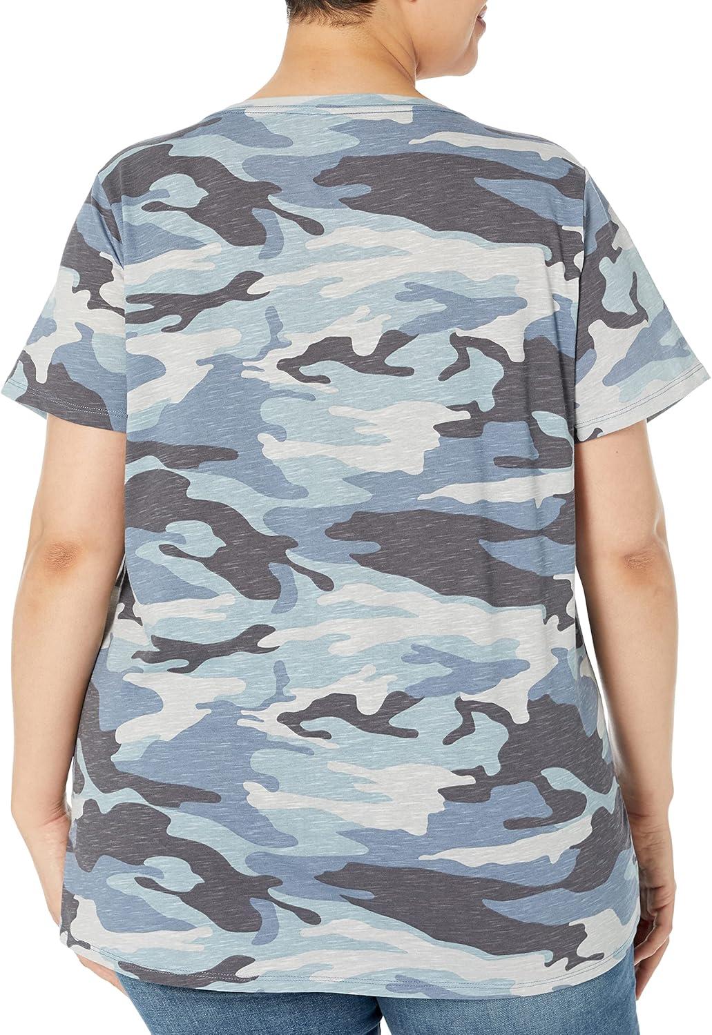 image:imageDickies Womens Womens Plus Short Sleeve VNeck TShirtFlint Blue Camo
