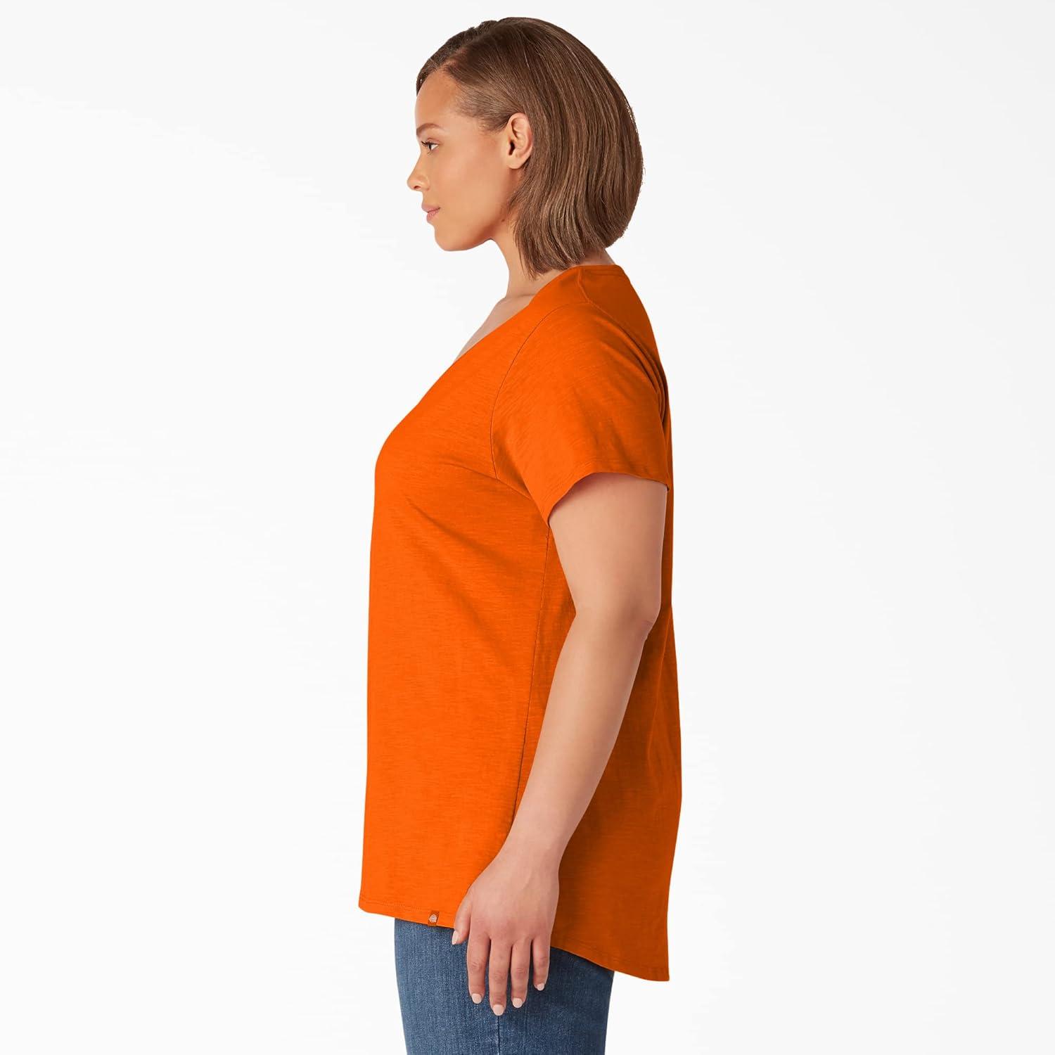 image:imageDickies Womens Womens Plus Short Sleeve VNeck TShirtScarlet Ibis