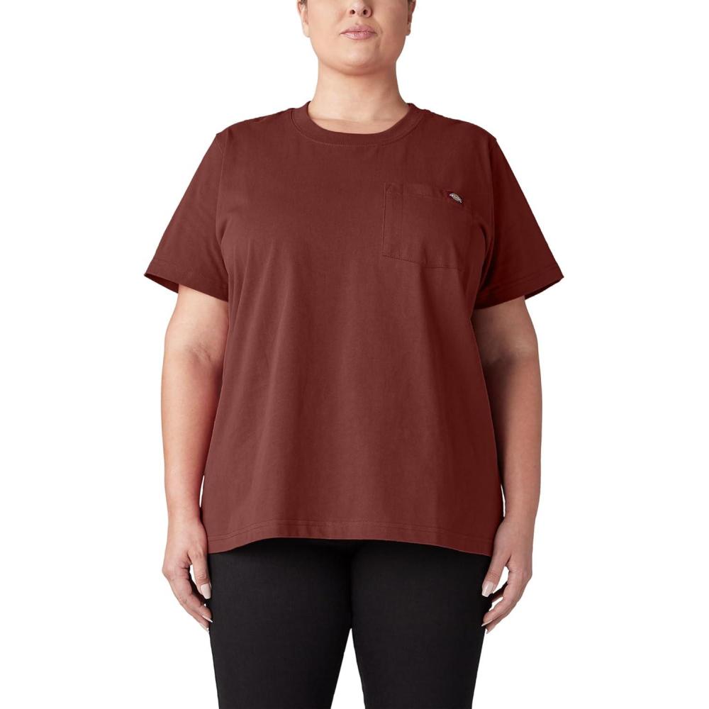 image:imageDickies Womens Plus Short Sleeve Heavyweight TShirtBrick