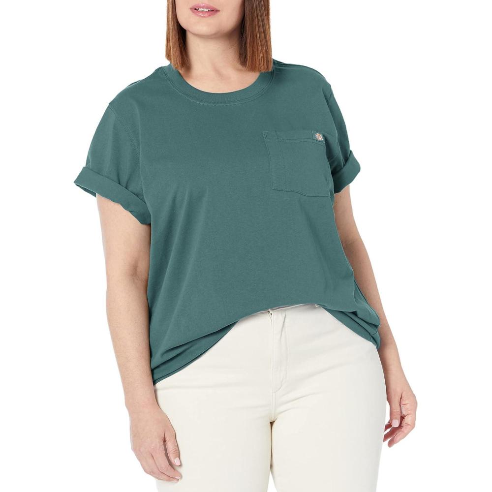 image:imageDickies Womens Plus Short Sleeve Heavyweight TShirtLincoln Green