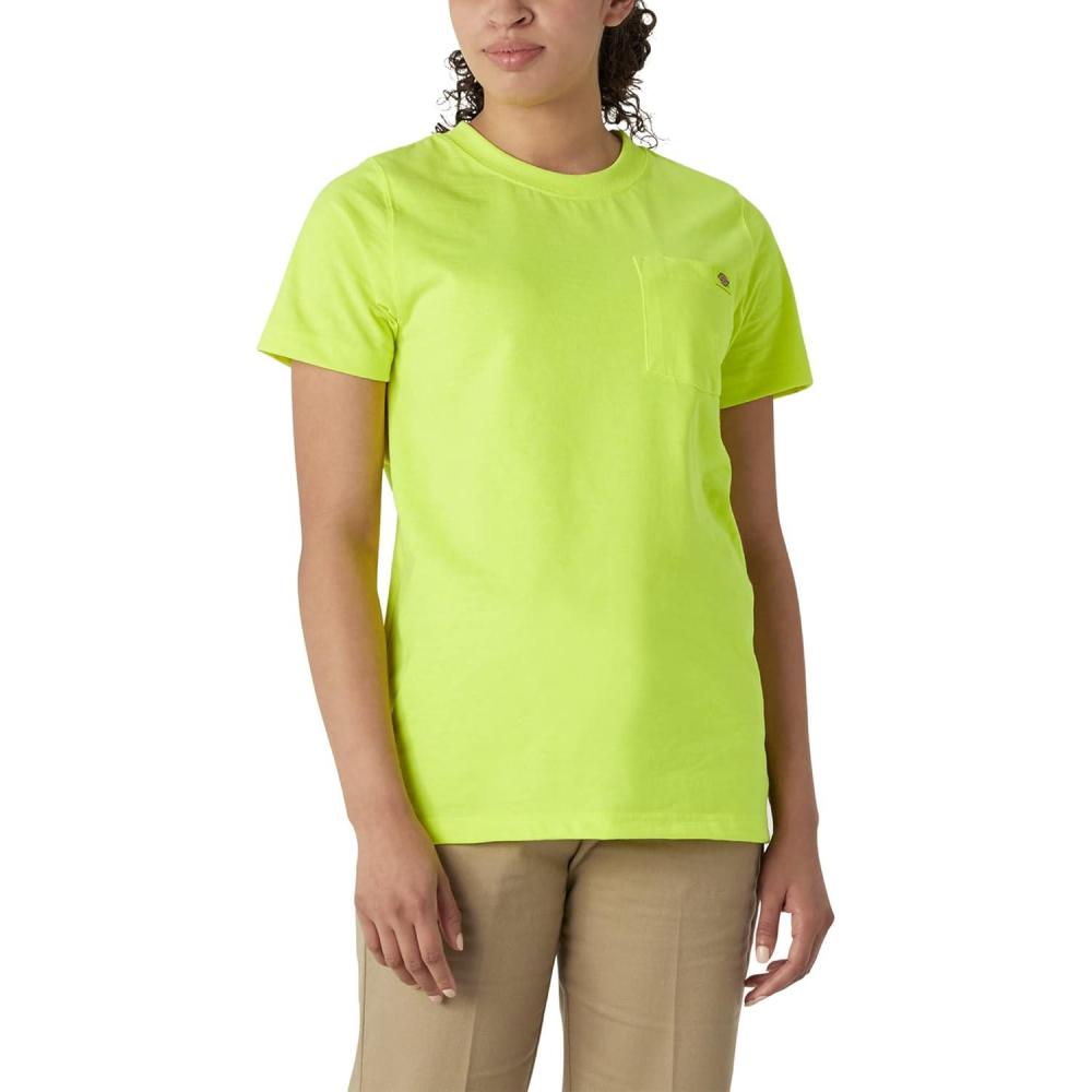 image:imageDickies Womens Short Sleeve Heavyweight Pocket TShirtBright Yellow