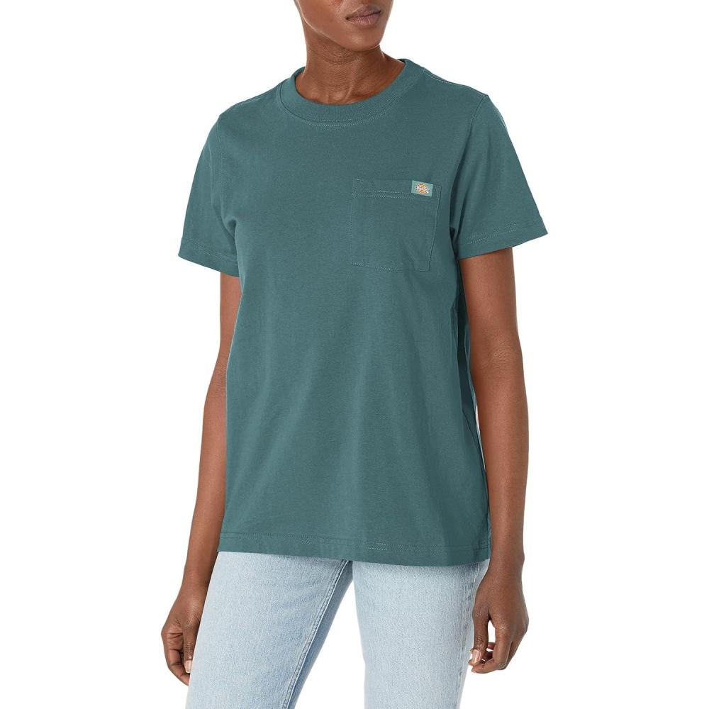 image:imageDickies Womens Short Sleeve Heavyweight Pocket TShirtLincoln Green