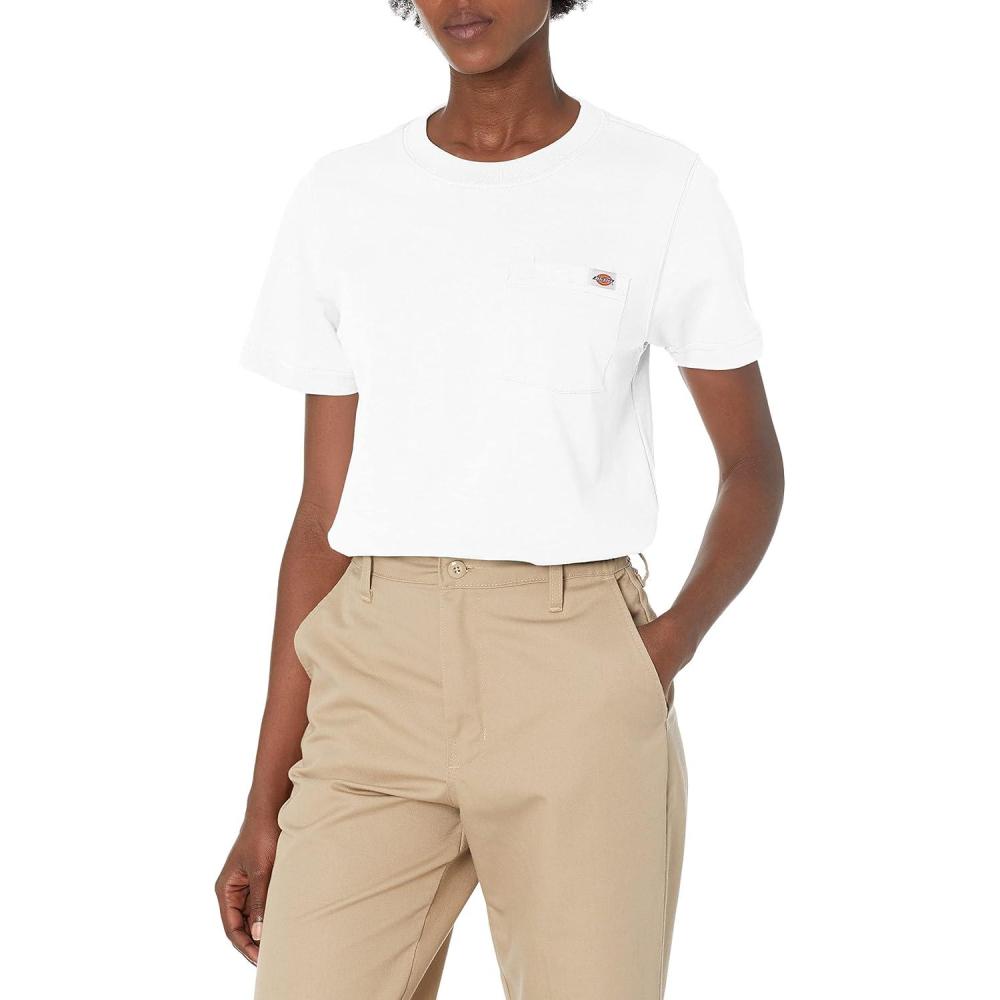 image:imageDickies Womens Short Sleeve Heavyweight Pocket TShirtWhite