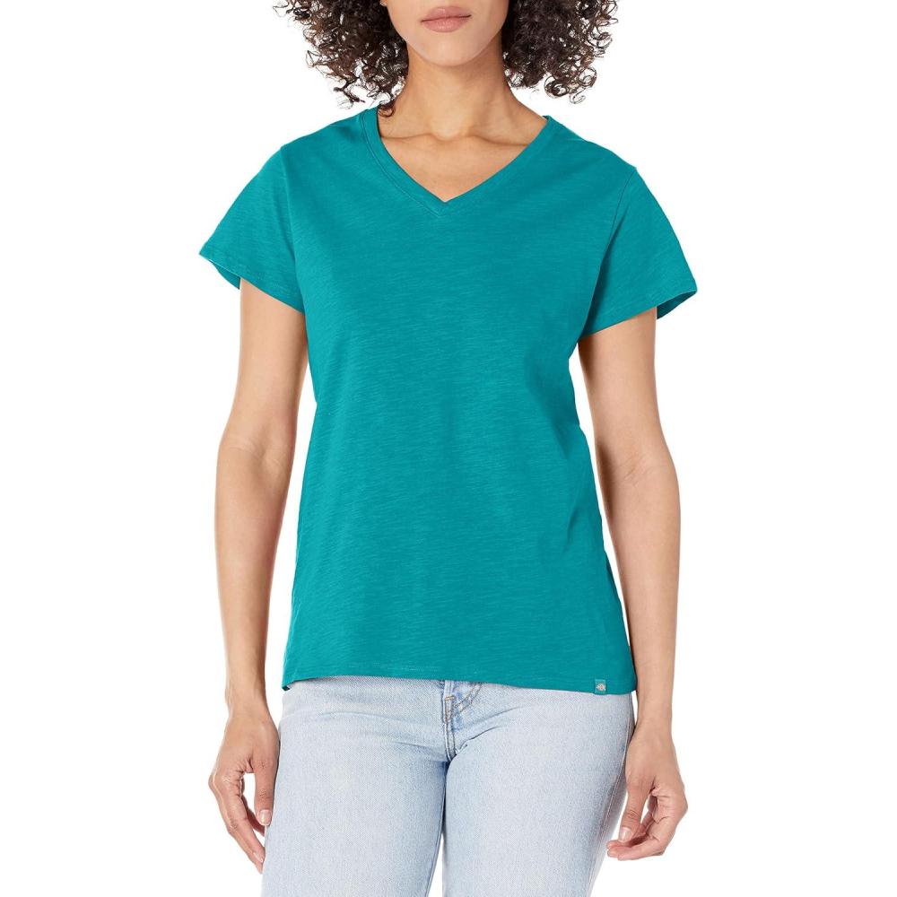 image:imageDickies Womens Womens Plus Short Sleeve VNeck TShirtDeep Lake