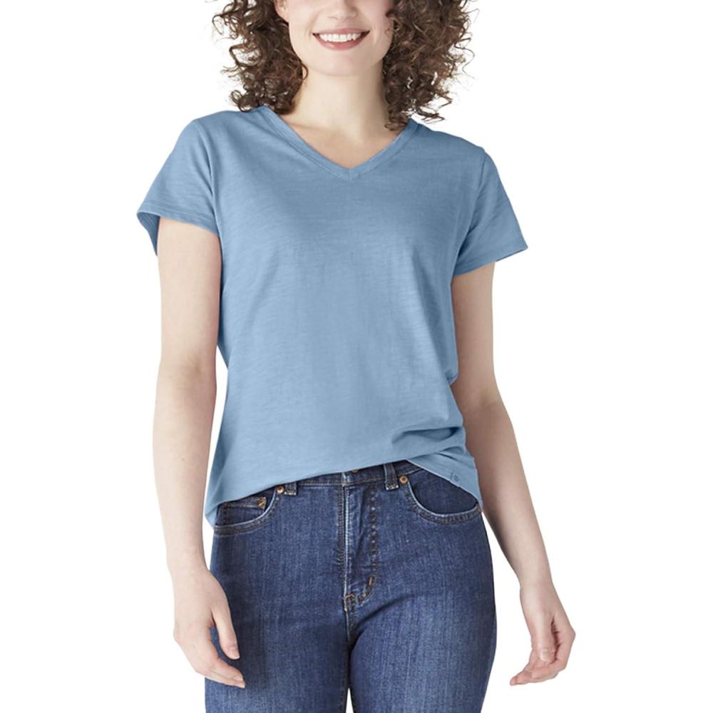 image:imageDickies Womens Womens Plus Short Sleeve VNeck TShirtDusty Blue