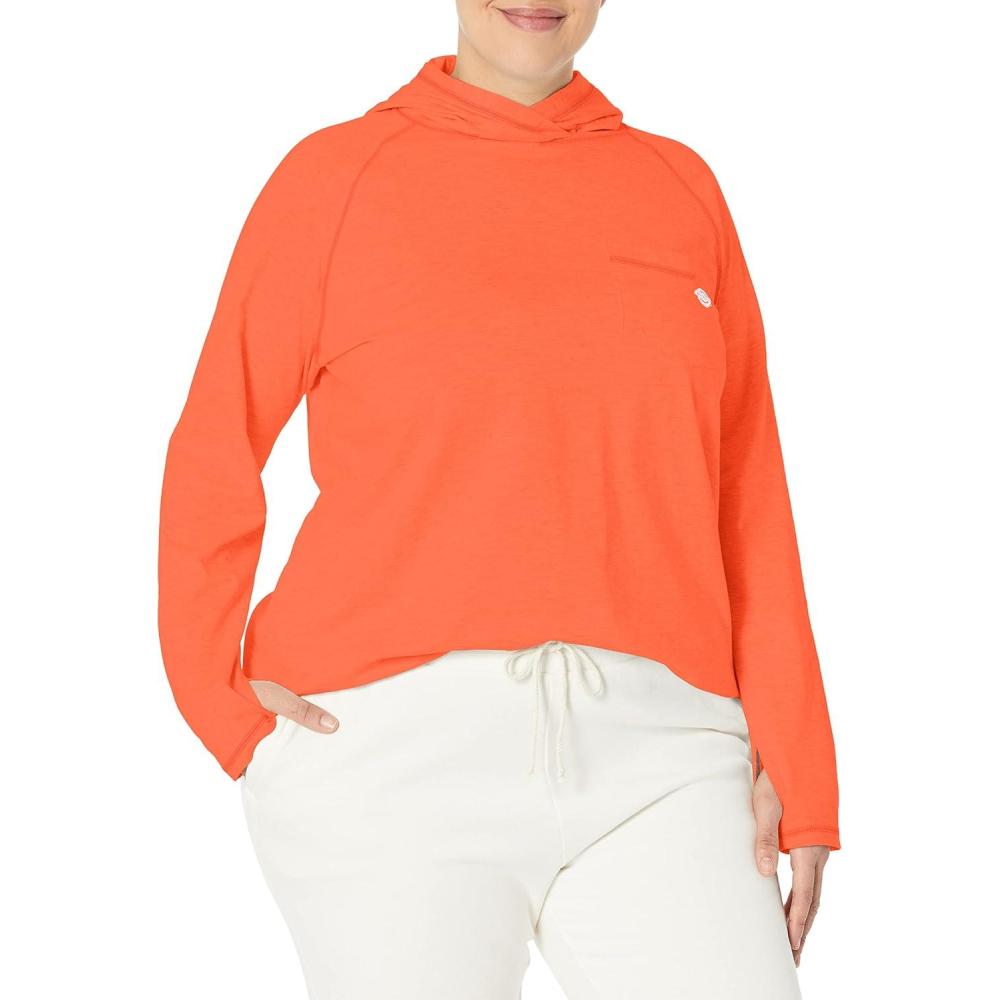 image:imageDickies Womens Womens Plus Tempiq Performance Sun ShirtBright Orange