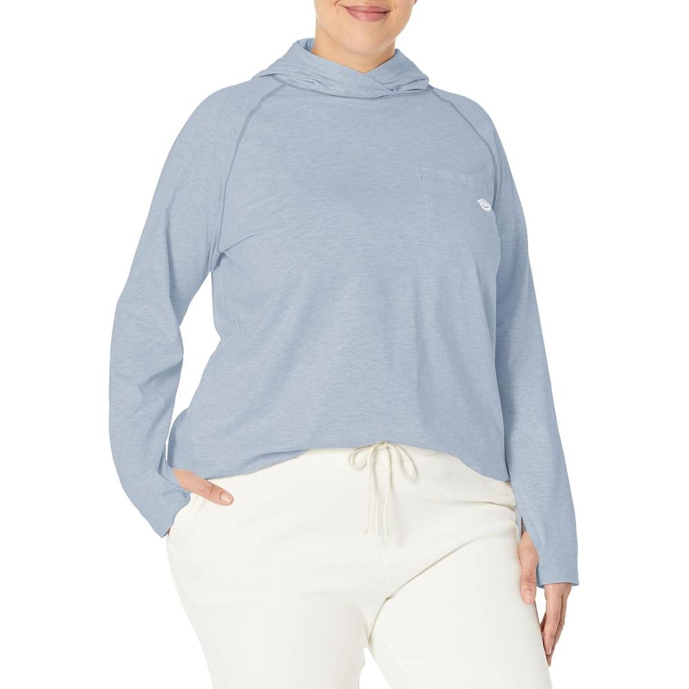 image:imageDickies Womens Womens Plus Tempiq Performance Sun ShirtFog Blue V1