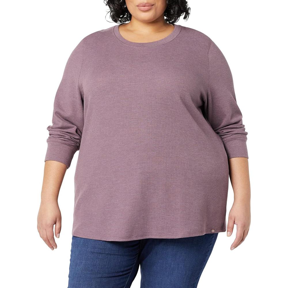 image:imageDickies womens Long Sleeve Crew Neck Thermal ShirtDusty Violet Single Dye
