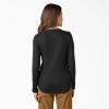 Dickies Women’s Long-Sleeve 3-Button Henley Shirt(Black)