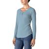 Dickies Women’s Long-Sleeve 3-Button Henley Shirt(Blue)